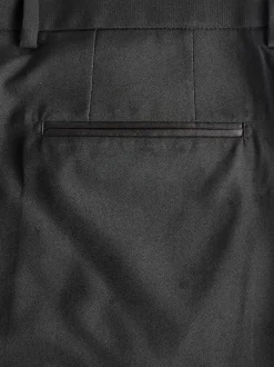 Next Noir avec détail de bande - - Pantalon de costume de smoking Coupe sur mesure Sale