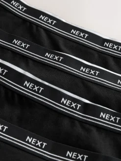 Next Noir avec logo noir - Lot de 4 culottes à logo en coton Jambe haute à taille haute Best