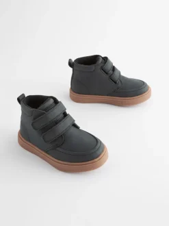 Next Noir avec semelle en gomme - Bottines avec fermeture scratch et doublure chaude Online