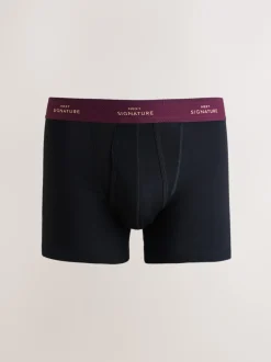 Next - Lot de 4 - Boxers Signature A-Fronts Noir avec taille colorée Discount