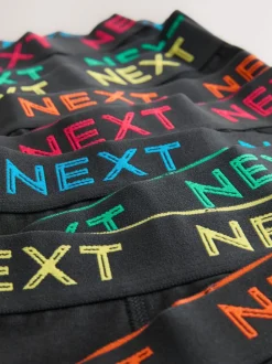 Next - Lot de 10 boxers (1.5-16ans) Noir avec taille de couleur contrastante Outlet