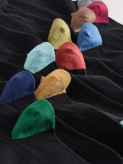 Next Noir avec talon et orteil contrastés - Paquet de chaussettes en coton riche 10 Hot