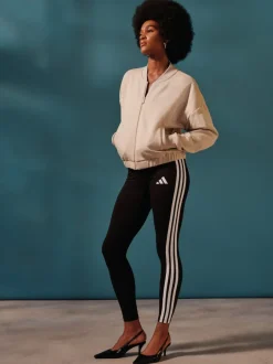adidas - Leggings Essentials en coton à 3 bandes Noir blanc Online