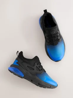 Next - Entraîneurs en dentelle élastique Noir Bleu Ombre Hot