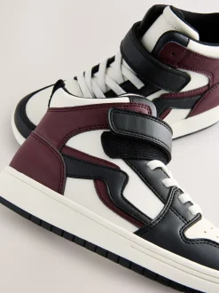 Next Noir/ bordeaux - Baskets montantes à lacets élastiques