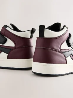 Next Noir/ bordeaux - Baskets montantes à lacets élastiques