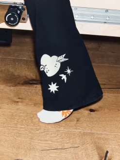 Never Fully Dressed Noir brodé - Leggings évasés en coton New