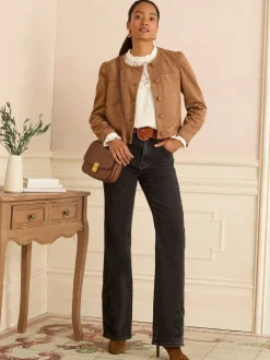 Love & Roses Noir brodé - Jean bootcut New