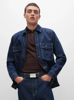 BOSS Noir cobalt - Ceintures Baxton en cuir New