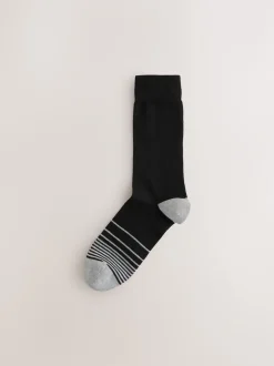 Next - Lot de 7 - Chaussettes riches en coton pour homme Noir Couleur Ombre Hot