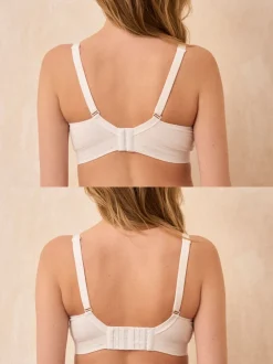 Seraphine Noir et blanc - Lot de 2 soutiens-gorge de Grossesse et d’Allaitement en bambou doux sans coutures Clearance