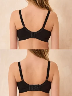 Seraphine Noir et blanc - Lot de 2 soutiens-gorge de Grossesse et d’Allaitement en bambou doux sans coutures Clearance