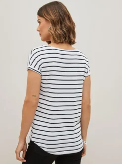 Next noir et blanc rayé - Lot de 3 T-shirts à manches courtes 100 % coton Discount