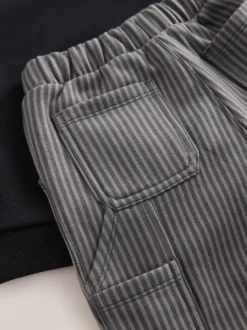 Next Noir et gris imprimé - Ensemble Jogging à capuche et charpentier (3mths-7yrs)