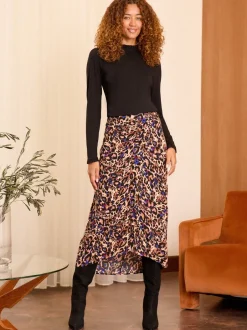 Love & Roses Noir et Rayure - haut en jersey à manches longues et col volanté Best