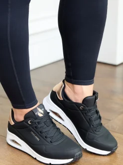 Skechers Noir foncé - Baskets Golden Fit Uno femme dorées Best