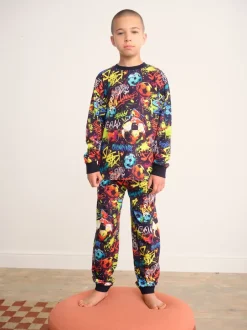 Next Noir Graffiti - Pyjama simple à manches longues (3-16ans) Sale