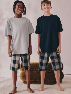 Next Noir gris - Lot de 2 pyjamas oversize tissés à carreaux (3-16ans) Best