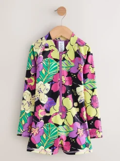 Next Noir imprimé tropical - Maillot de bain court une pièce (3-16ans) Outlet