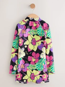 Next Noir imprimé tropical - Maillot de bain court une pièce (3-16ans) Outlet