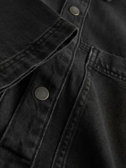 Next Noir lavé - Mini robe utilitaire en Denim à manches longues Hot