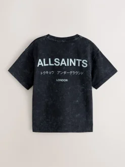 smALLSAINTS - T-shirt oversize en Coton à Col rond Noir lavé Discount