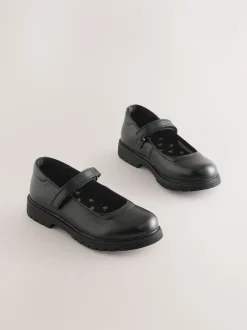 Next Noir mat - Chaussures babies d'école en cuir à semelle épaisse Discount