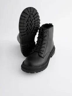 Next - Warm Lined À lacets Ankle Bottes Noir mat Outlet
