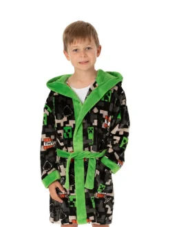 Vanilla Underground - Peignoir unisexe en polaire pour enfant Noir Minecraft Sale