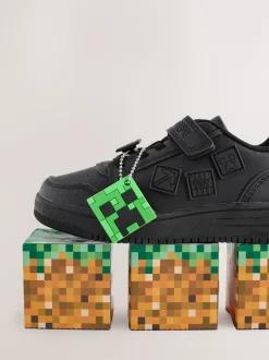 Next Noir Minecraft - School Fermeture par contact Elastic Lace Chaussures Hot