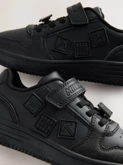 Next Noir Minecraft - School Fermeture par contact Elastic Lace Chaussures Hot