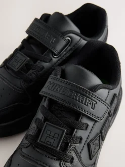 Next Noir Minecraft - School Fermeture par contact Elastic Lace Chaussures Hot