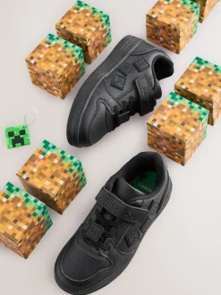 Next Noir Minecraft - School Fermeture par contact Elastic Lace Chaussures Hot