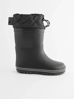 Next Noir monochrom - Bottes en caoutchouc fourrées Outlet