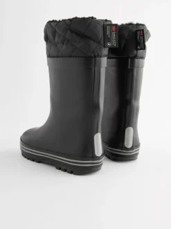Next Noir monochrom - Bottes en caoutchouc fourrées Outlet