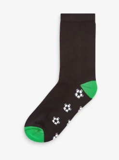 Next Noir motif football - Paquet de chaussettes rembourrées en coton riche 7 New