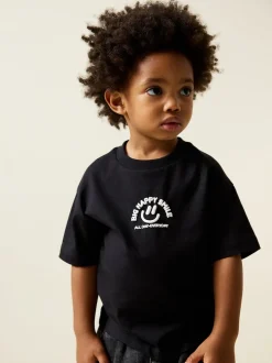 Next - Petit t-shirt graphique à manches courtes (3mois à7ans) Noir motif smiley Online
