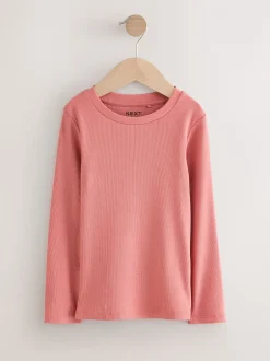 Next - Lot de 3 Hauts à manches longues côtelés (3-16ans) Noir/ rose/ blanc Hot