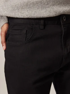 Next - Lit 1 place - Coupe ajustée Classic Jeans extensibles Noir uni Outlet