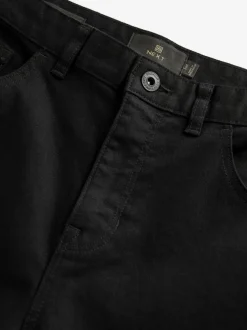 Next - Lit 1 place - Coupe ajustée Classic Jeans extensibles Noir uni Outlet