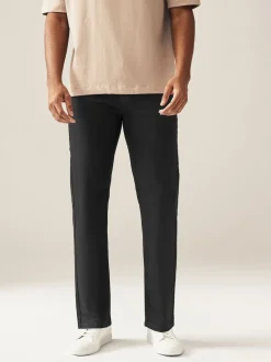 Next - Straight Fit Classic Jeans extensibles Noir uni Clearance