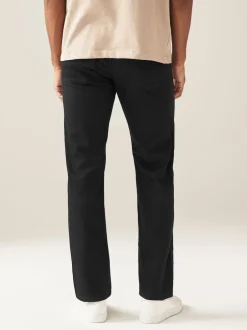 Next - Straight Fit Classic Jeans extensibles Noir uni Clearance