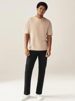 Next - Straight Fit Classic Jeans extensibles Noir uni Clearance