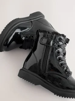 Next Noir verni scintillant - Bottines à lacets Discount