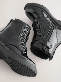 Next Noir verni scintillant - Bottines à lacets Sale