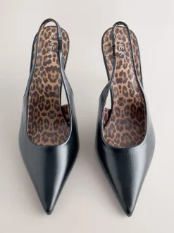 Next Noir/Animal - Chaussures à talons Forever Comfort® à bout pointu et à bride arrière Outlet