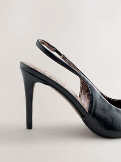 Next Noir/Animal - Chaussures à talons Forever Comfort® à bout pointu et à bride arrière Outlet