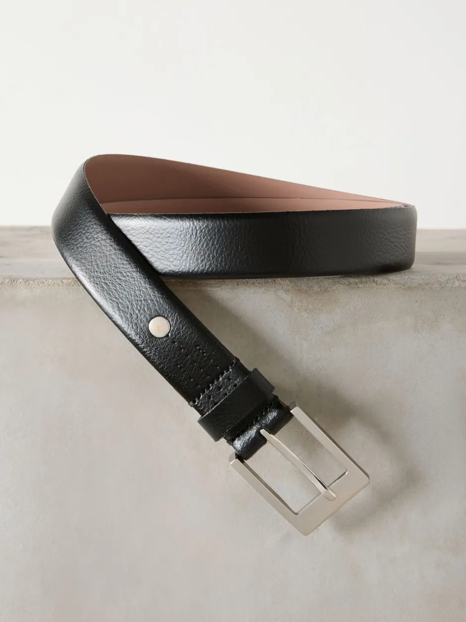 Next Noir/argenté - Ceinture N. Premium Made In Italie en Cuir