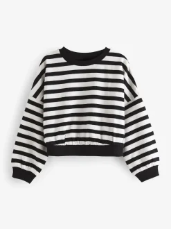 Next Noir/Blanc - Boxy Long Sleeve 100% Cotton Sweat Tops Pack de 3 (3-16ans) Sale
