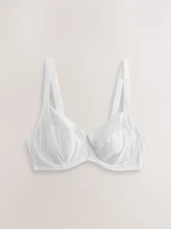 Next Noir/Blanc - DD+ non rembourré Balcon lissant Animal maille à armatures avec soutien latéral Soutiens-gorge 2 Lot Discount